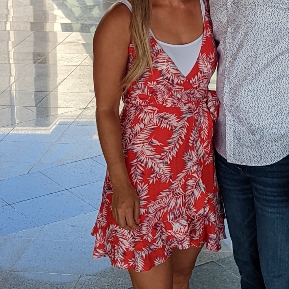 Tropical red sun dress